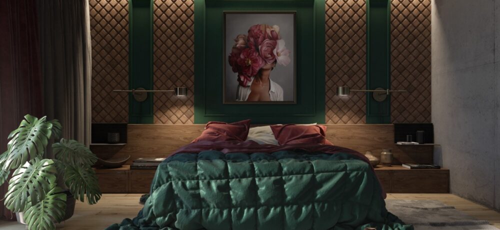 green-walls-bedroom